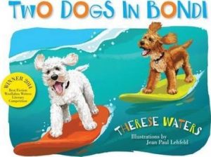 Cover of Two Dogs in Bondi by Therese Waters for Green Olive Press